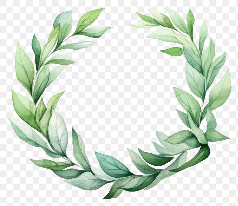 PNG Wreath pattern green plant transparent background