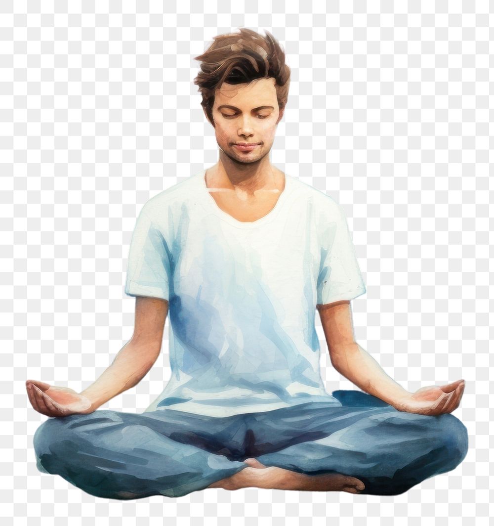 PNG Sitting adult yoga contemplation. 