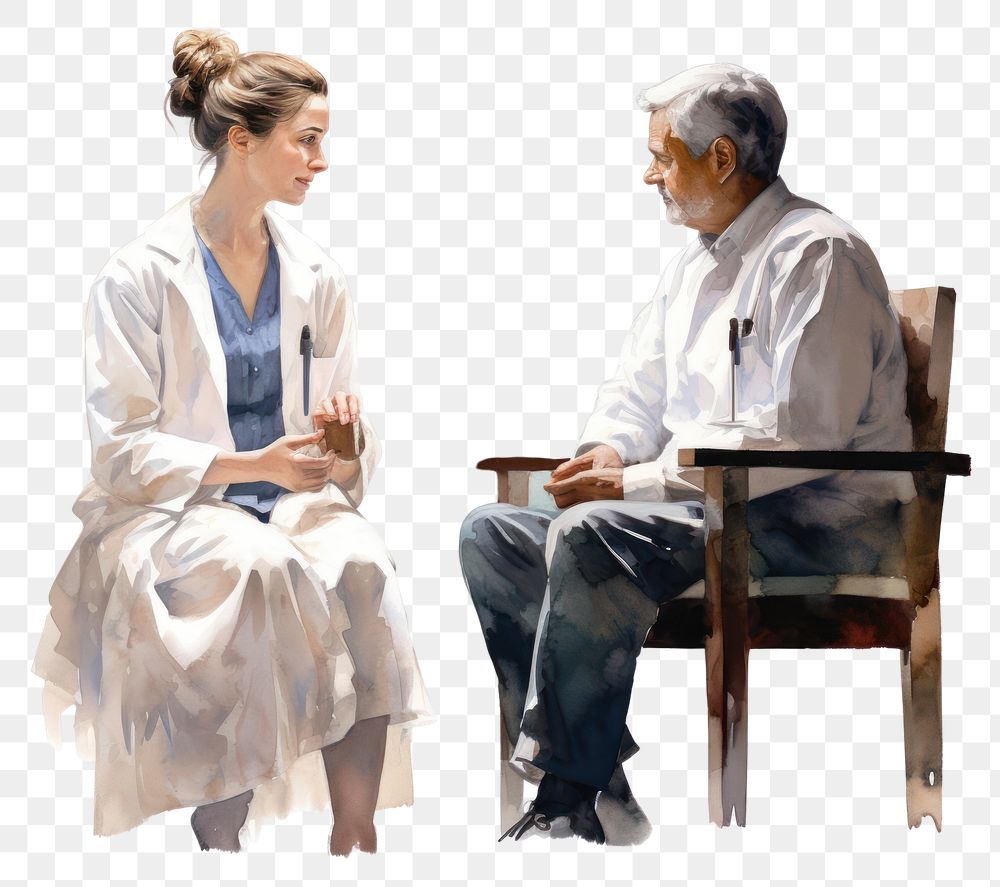 PNG Hospital patient sitting conversation. AI generated Image by rawpixel.