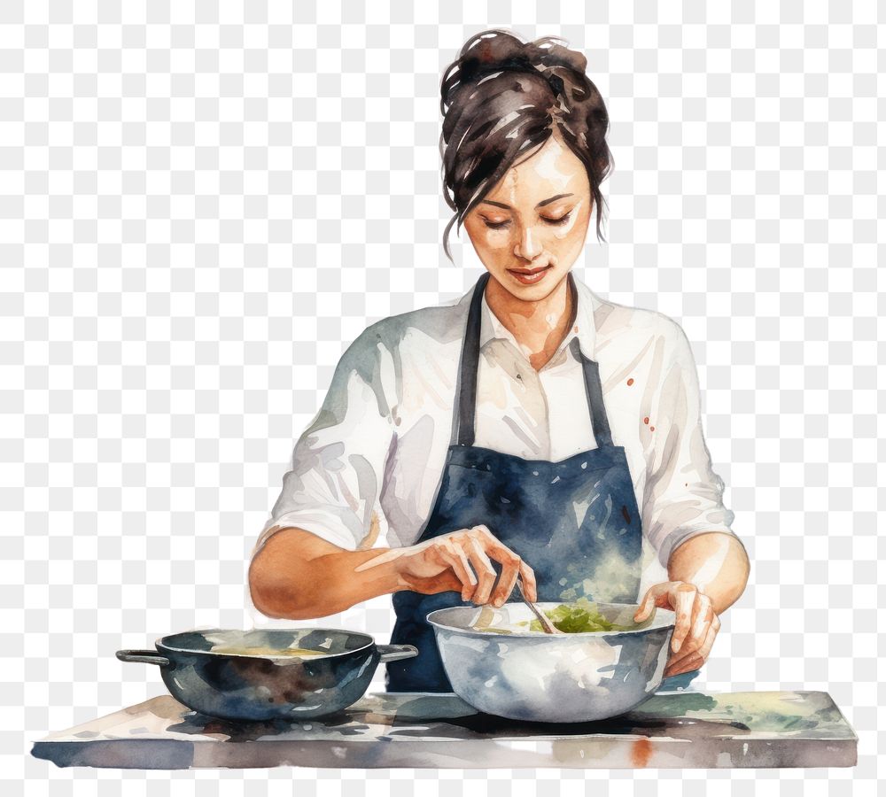 PNG Cooking adult woman chef. AI generated Image by rawpixel.