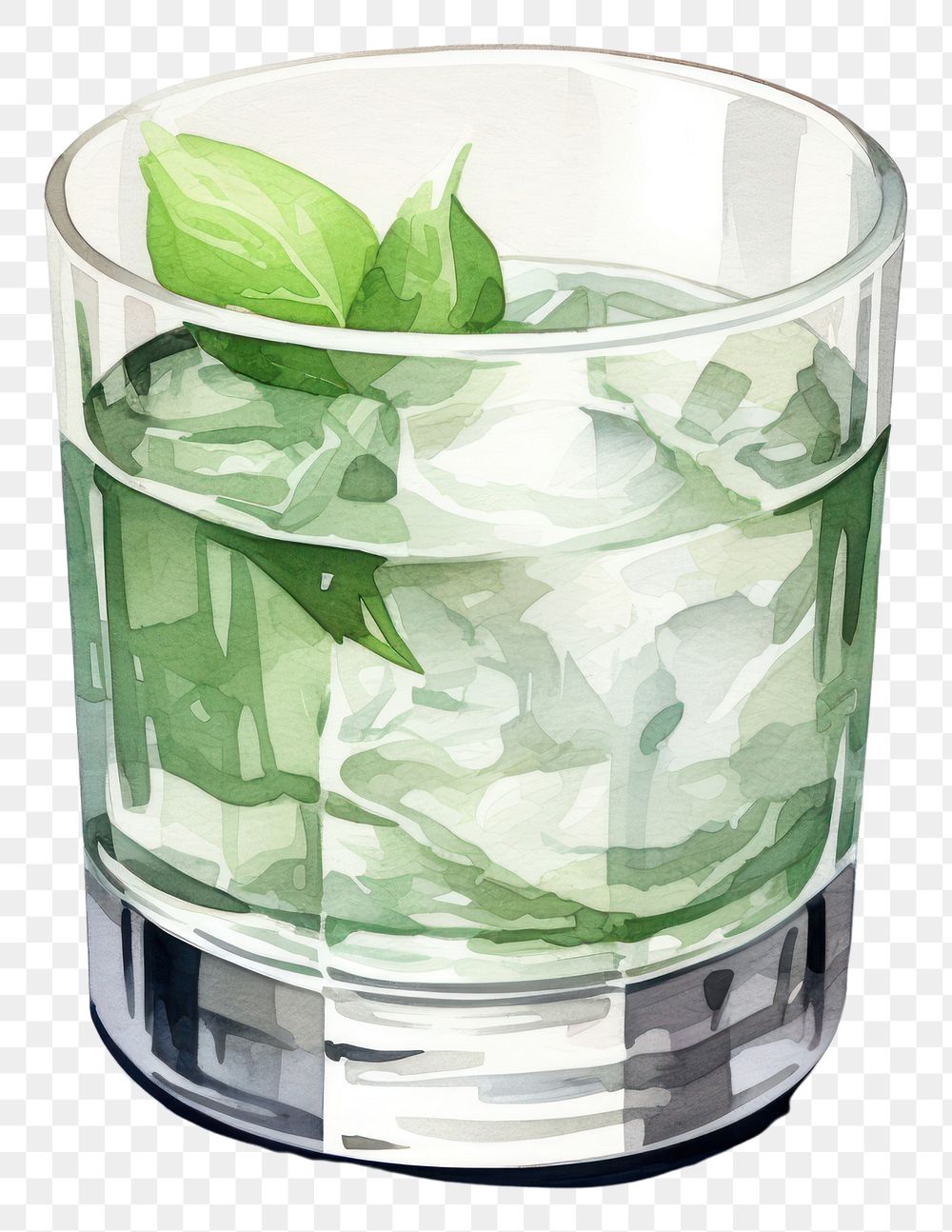 PNG Cocktail mojito drink glass. 