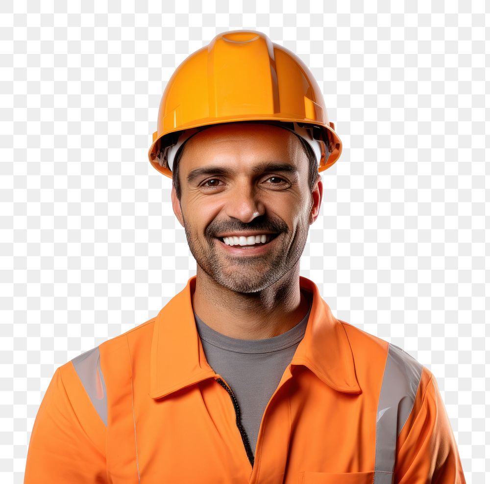 PNG Portrait hardhat helmet adult. AI generated Image by rawpixel.