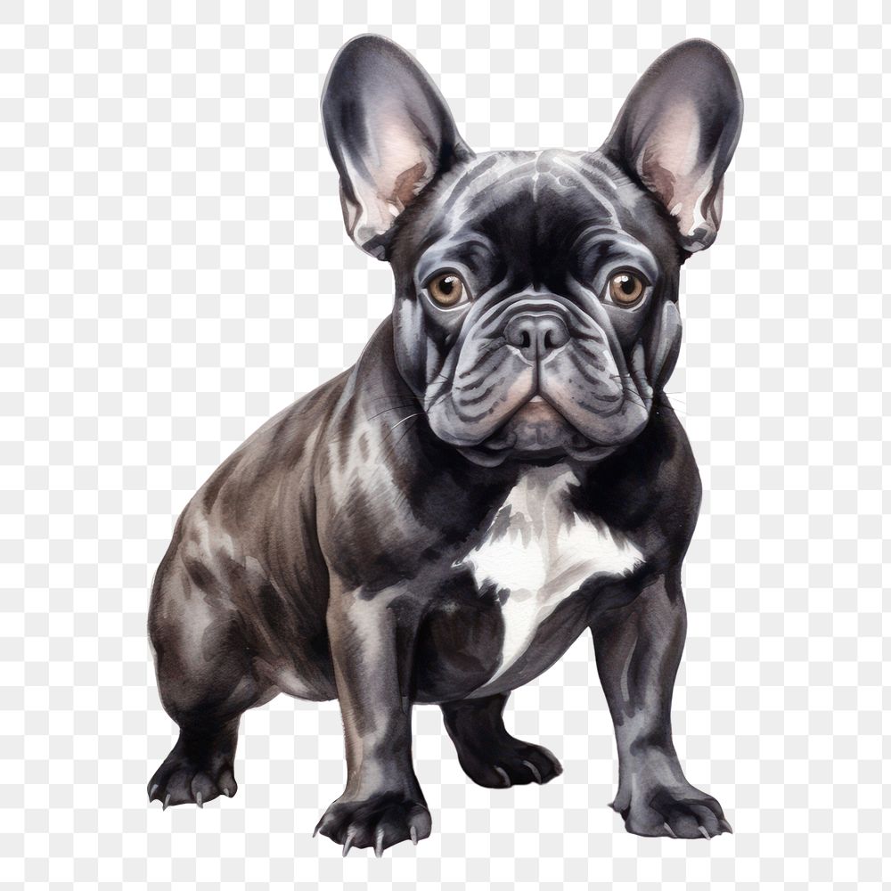 PNG Bulldog animal mammal black. AI generated Image by rawpixel.