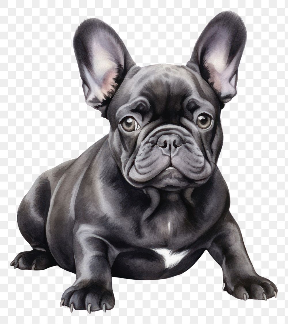 PNG Bulldog animal mammal black. AI generated Image by rawpixel.