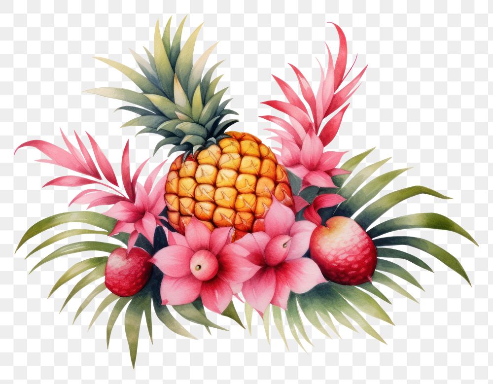 PNG Pineapple flower plant fruit. AI generated Image by rawpixel.