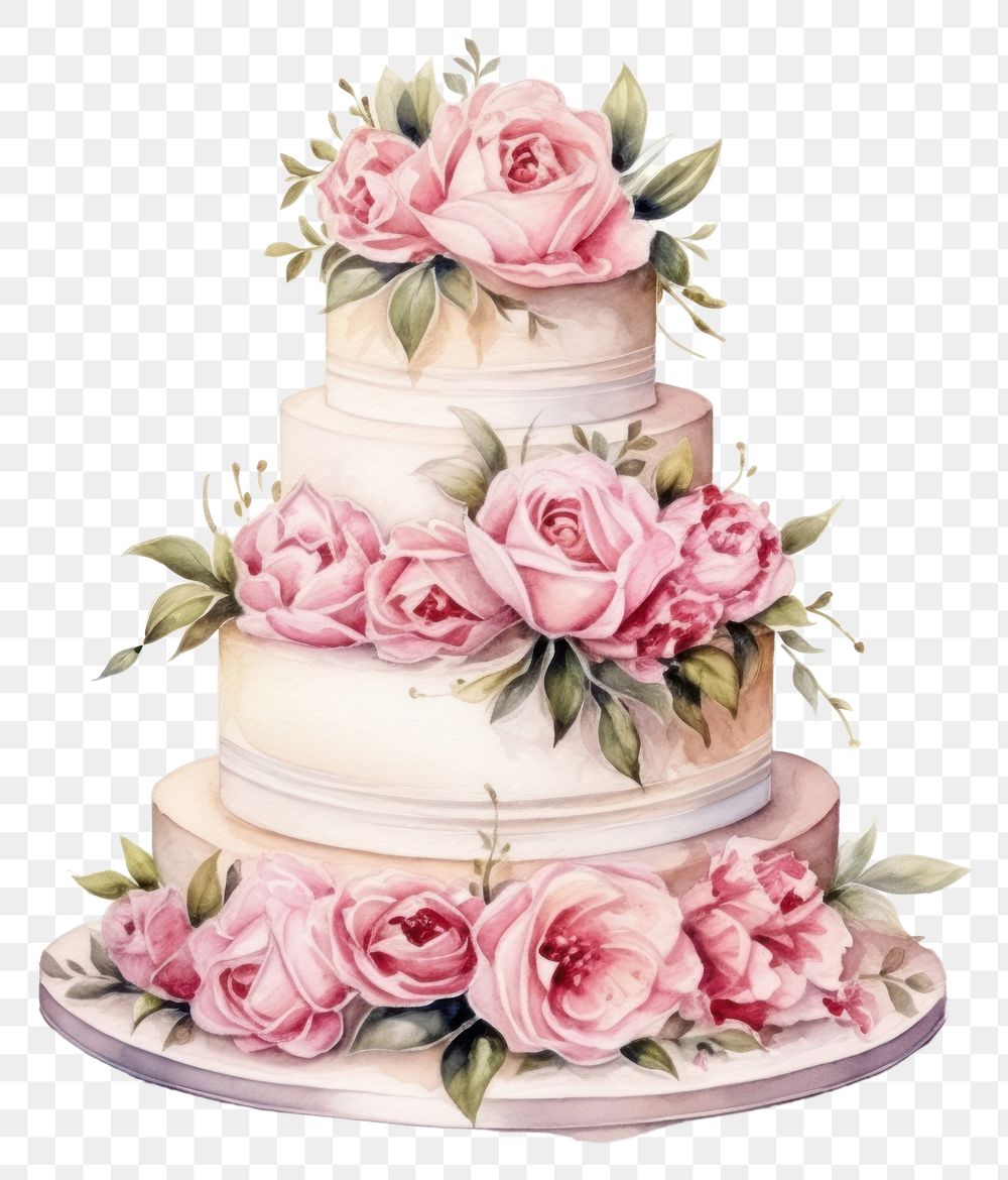 PNG Wedding cake dessert flower. AI generated Image by rawpixel.