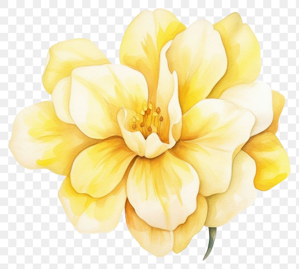 PNG Flower blossom dahlia yellow. AI generated Image by rawpixel.