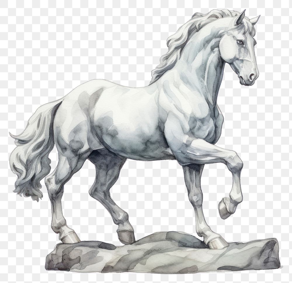 PNG Horse drawing animal mammal. AI generated Image by rawpixel.