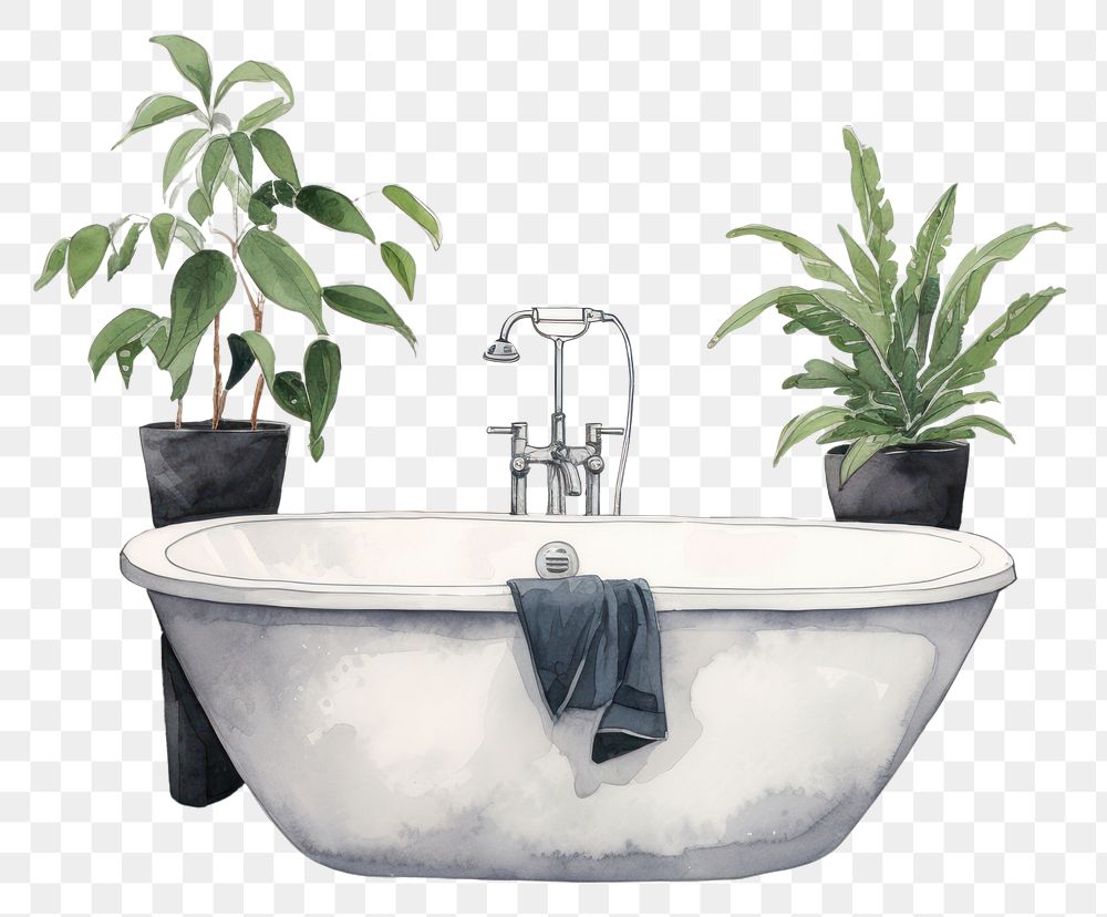 PNG Plant bathroom bathtub houseplant. AI generated Image by rawpixel.