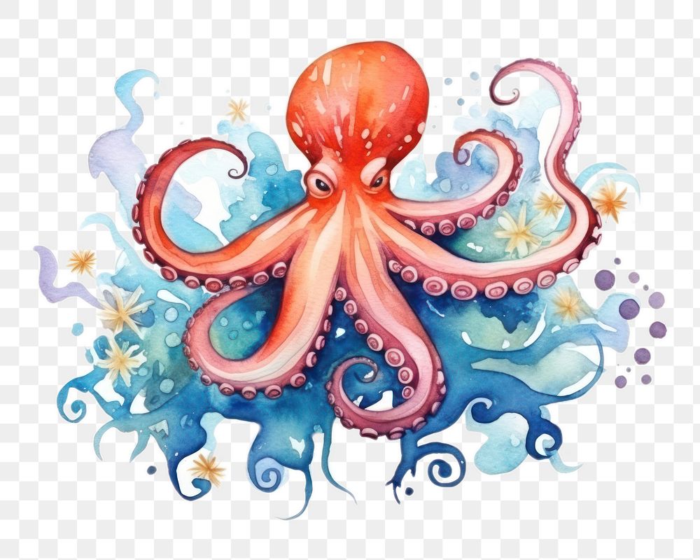 PNG Transparent octopus animal sea. AI generated Image by rawpixel.