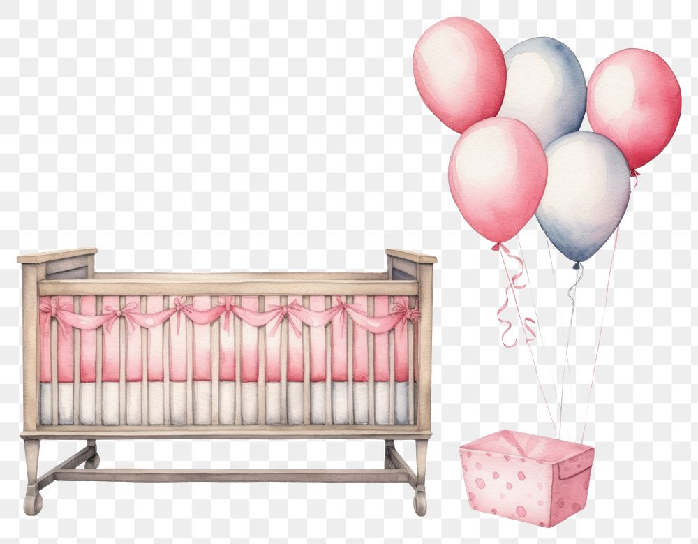 PNG Balloon furniture crib pink