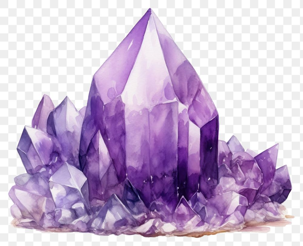 PNG Amethyst gemstone crystal mineral. AI generated Image by rawpixel.