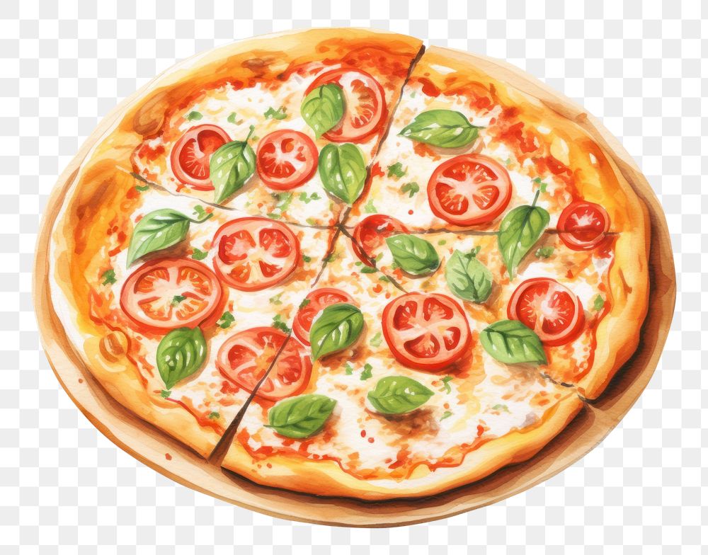 PNG Pizza plate food mozzarella. AI generated Image by rawpixel.