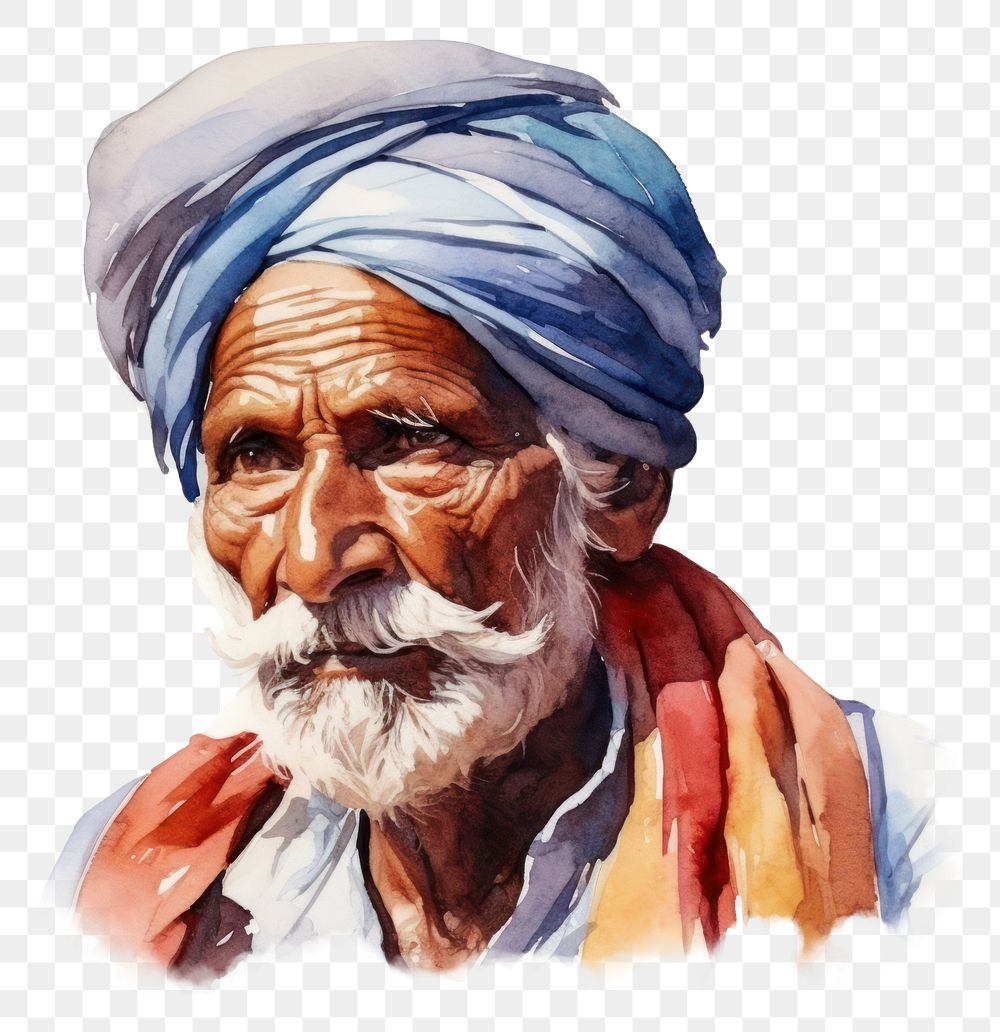 PNG Portrait turban photography creativity. AI generated Image by rawpixel.