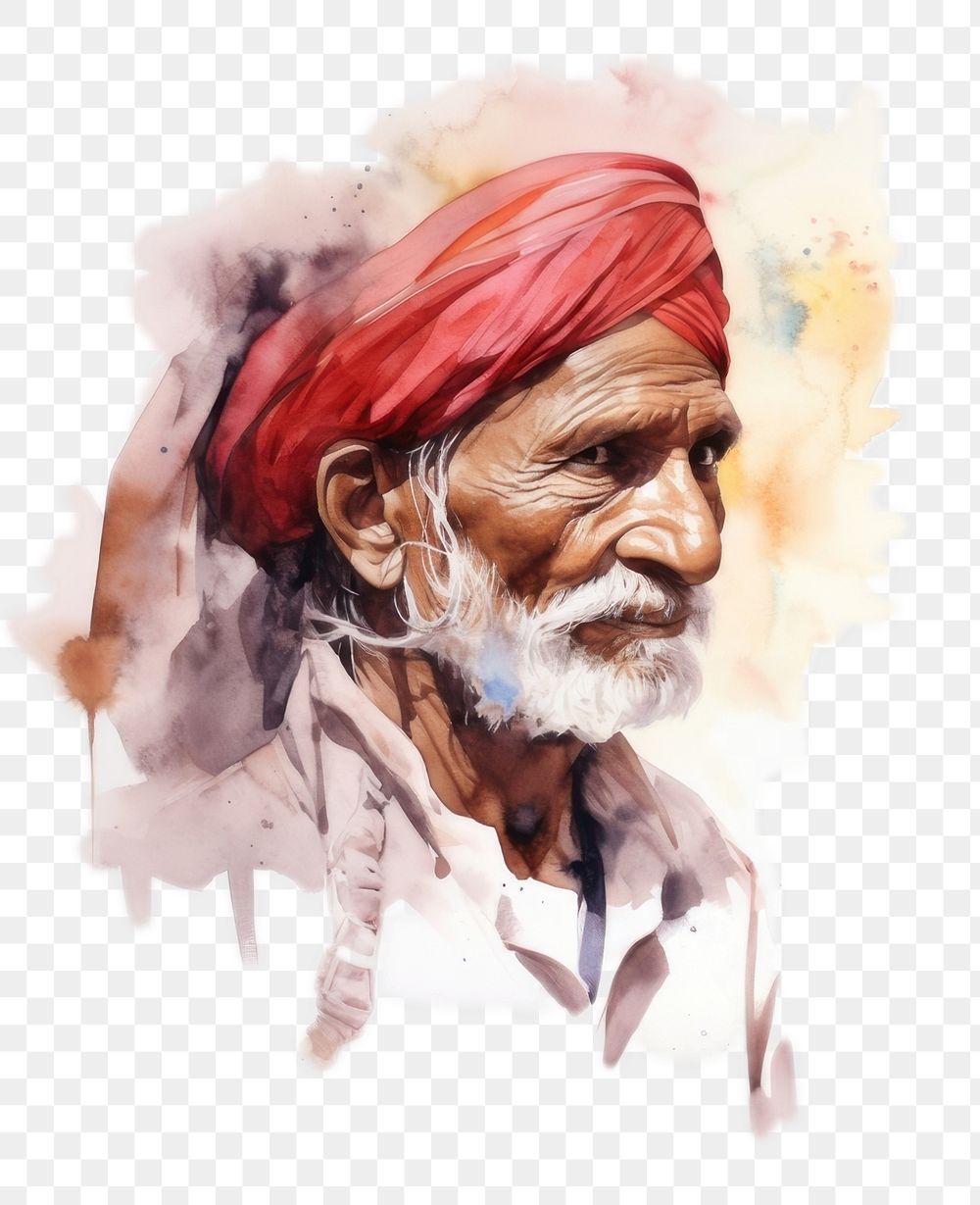 PNG Portrait turban adult art. AI generated Image by rawpixel.