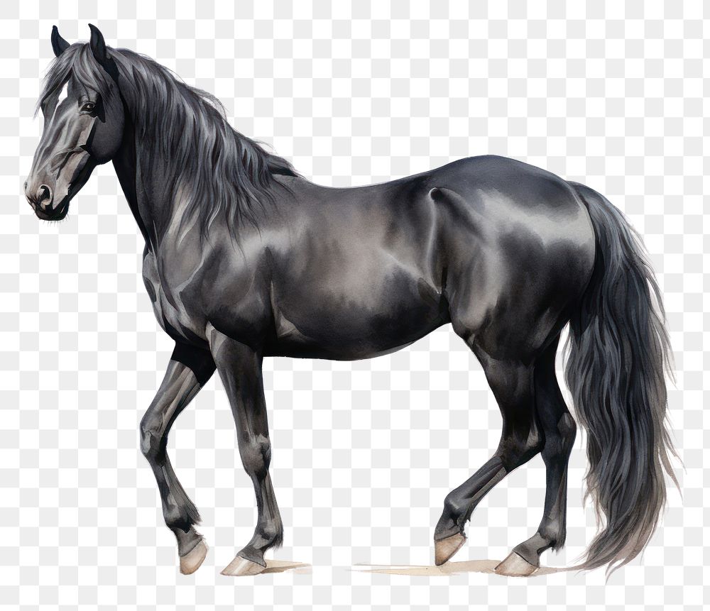 PNG Horse stallion standing mammal. AI generated Image by rawpixel.