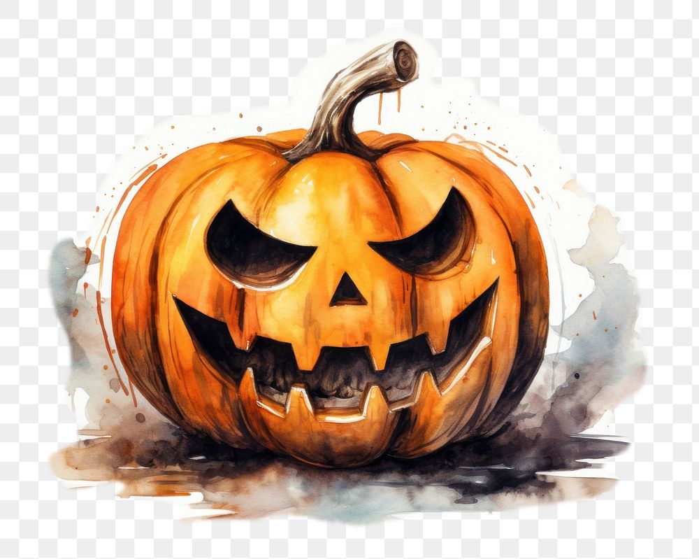 PNG Halloween face anthropomorphic jack-o'-lantern. 