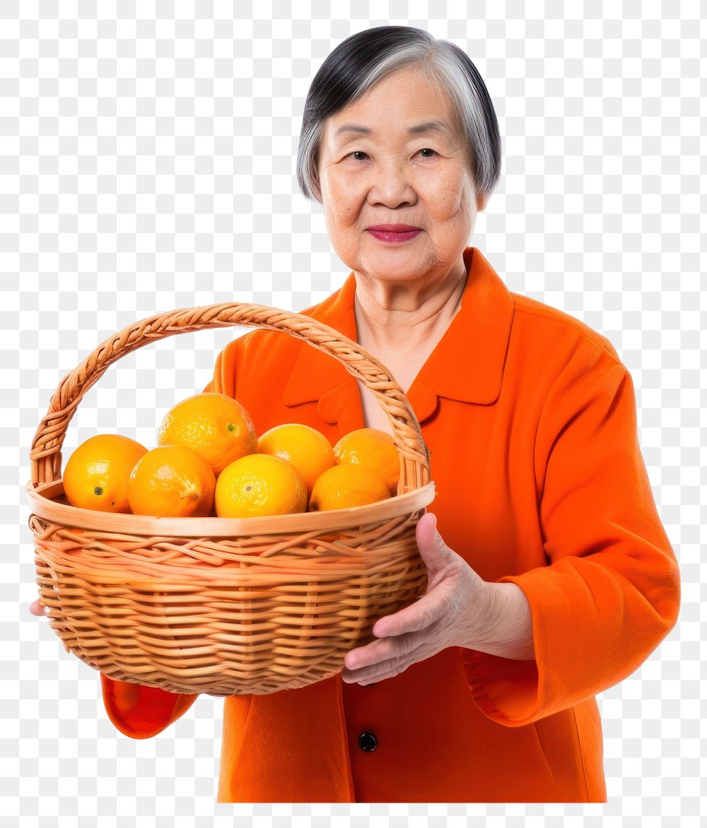 PNG Basket holding orange fruit. AI generated Image by rawpixel.