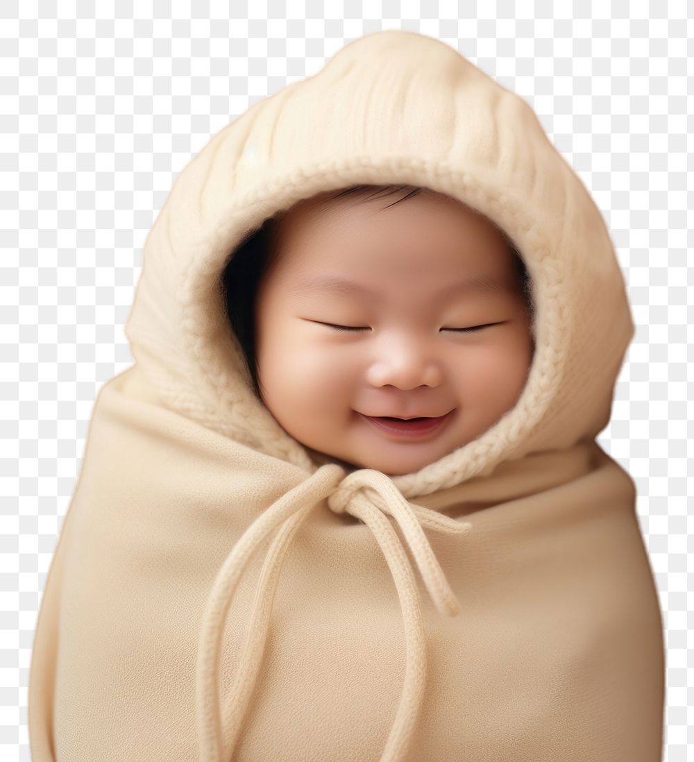 PNG Portrait baby newborn smiling. AI generated Image by rawpixel.