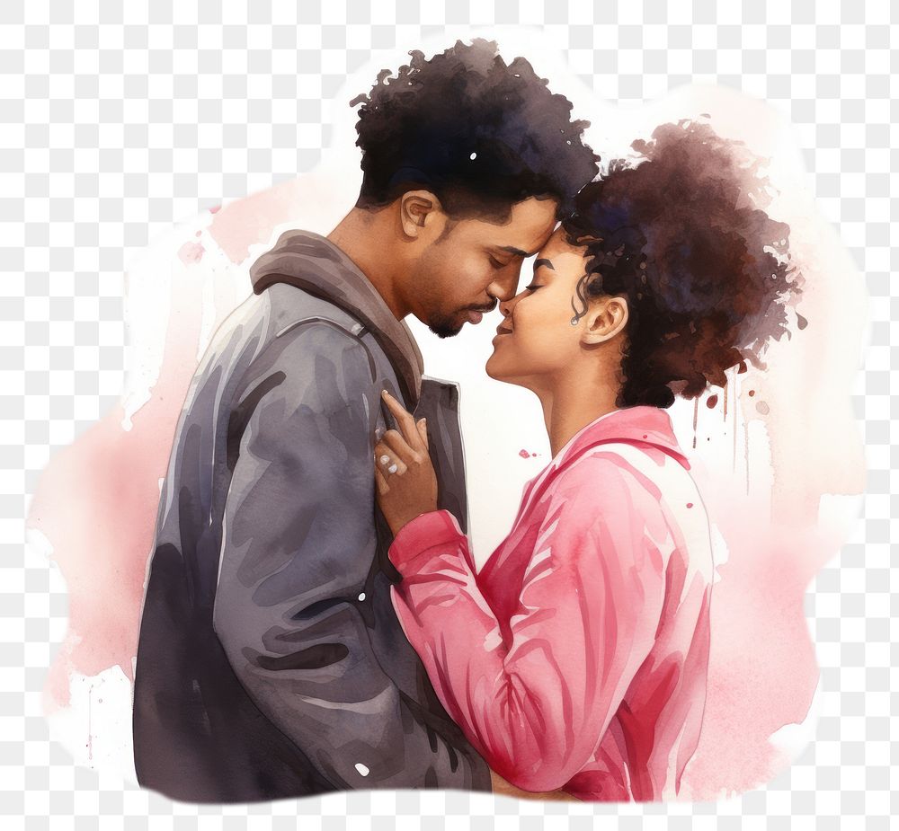 PNG Portrait kissing adult affectionate. AI generated Image by rawpixel.