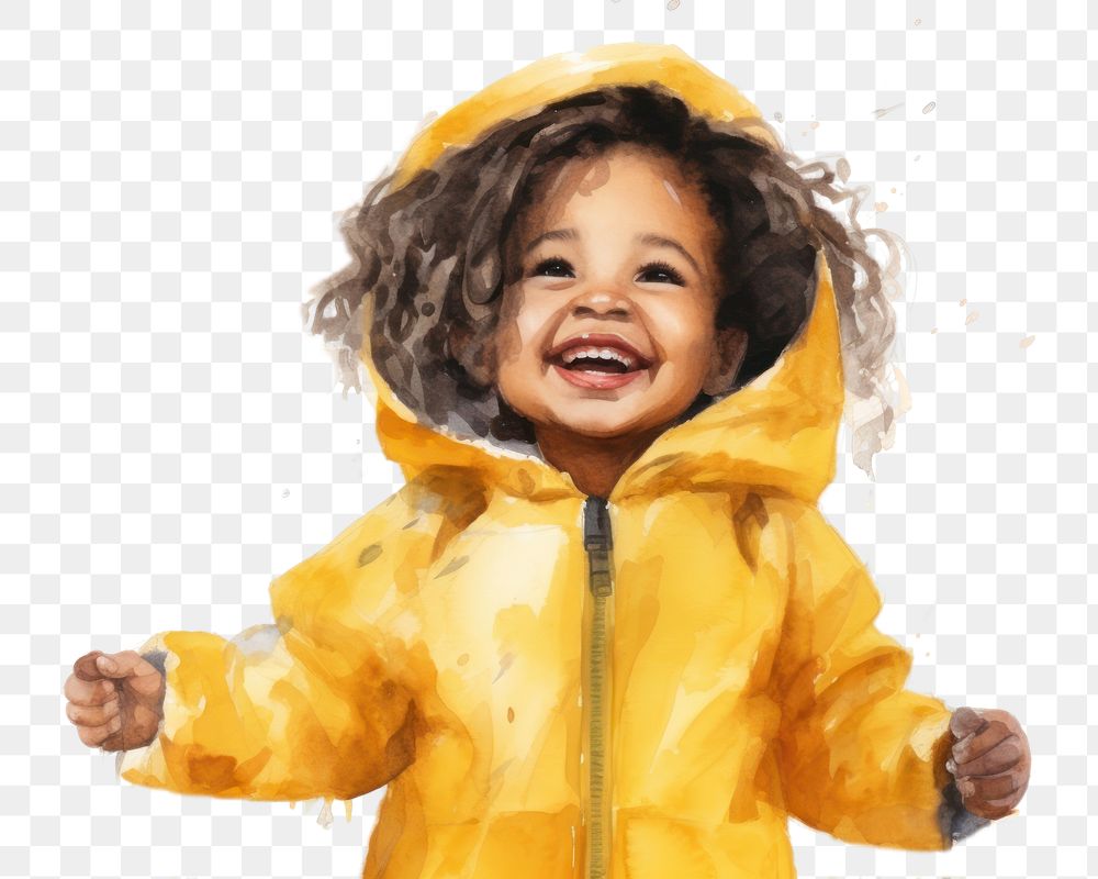 PNG Raincoat portrait yellow white background. AI generated Image by rawpixel.