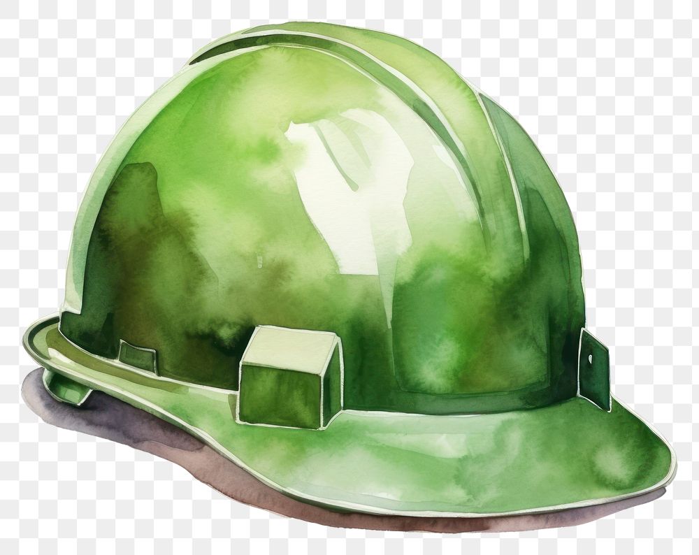 PNG Hardhat helmet green protection. AI generated Image by rawpixel.
