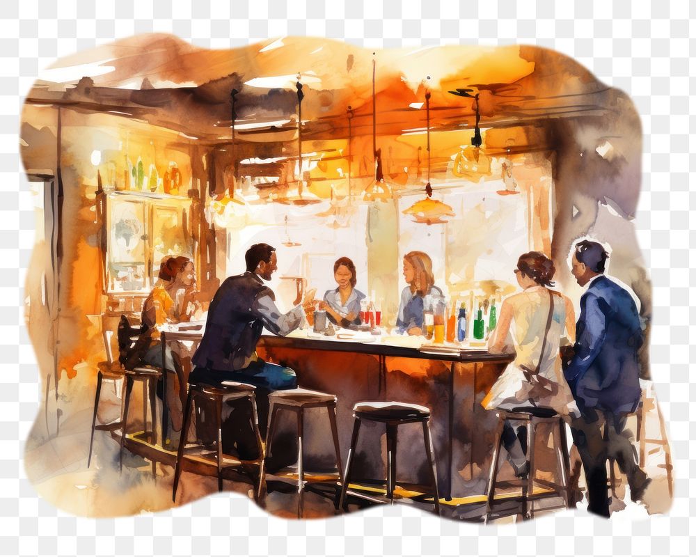PNG Restaurant adult bar refreshment. AI generated Image by rawpixel.