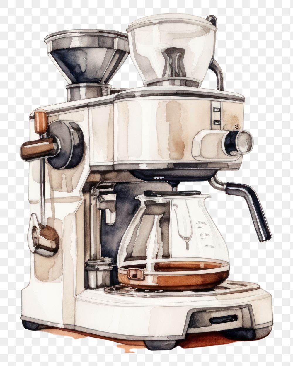 PNG Coffee appliance mixer coffeemaker. AI generated Image by rawpixel.