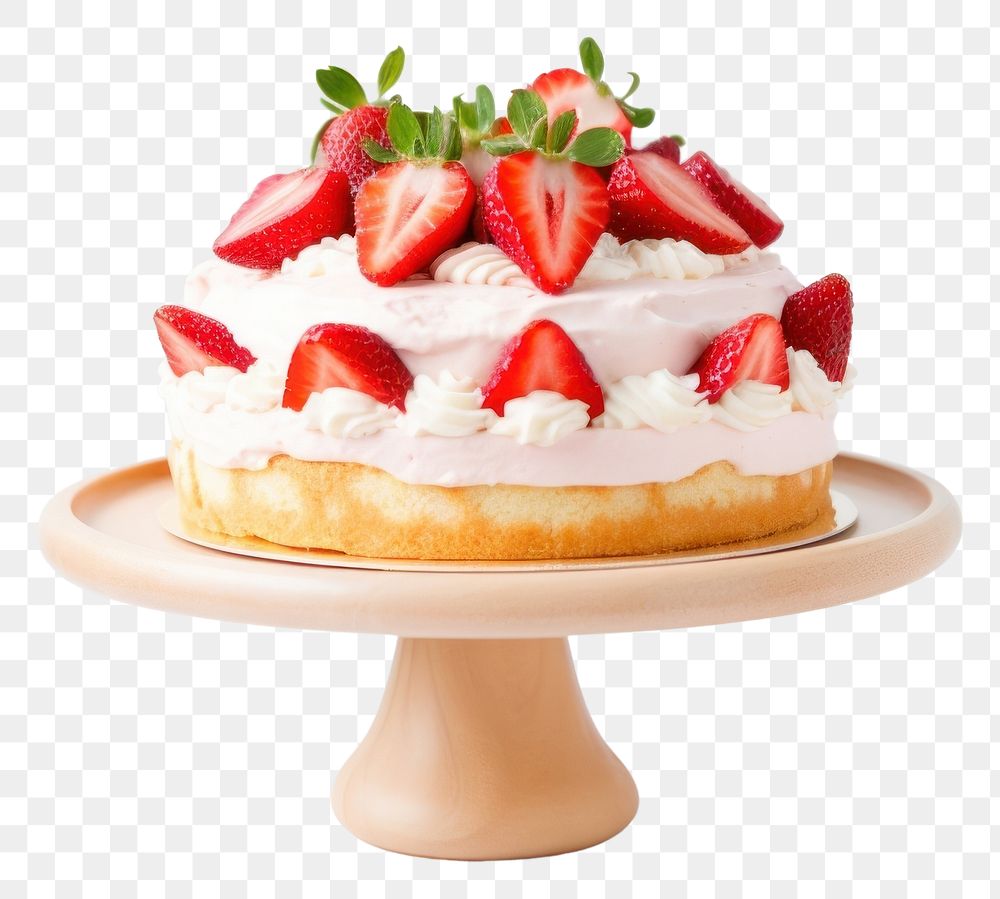 PNG Strawberry dessert fruit cream. AI generated Image by rawpixel.