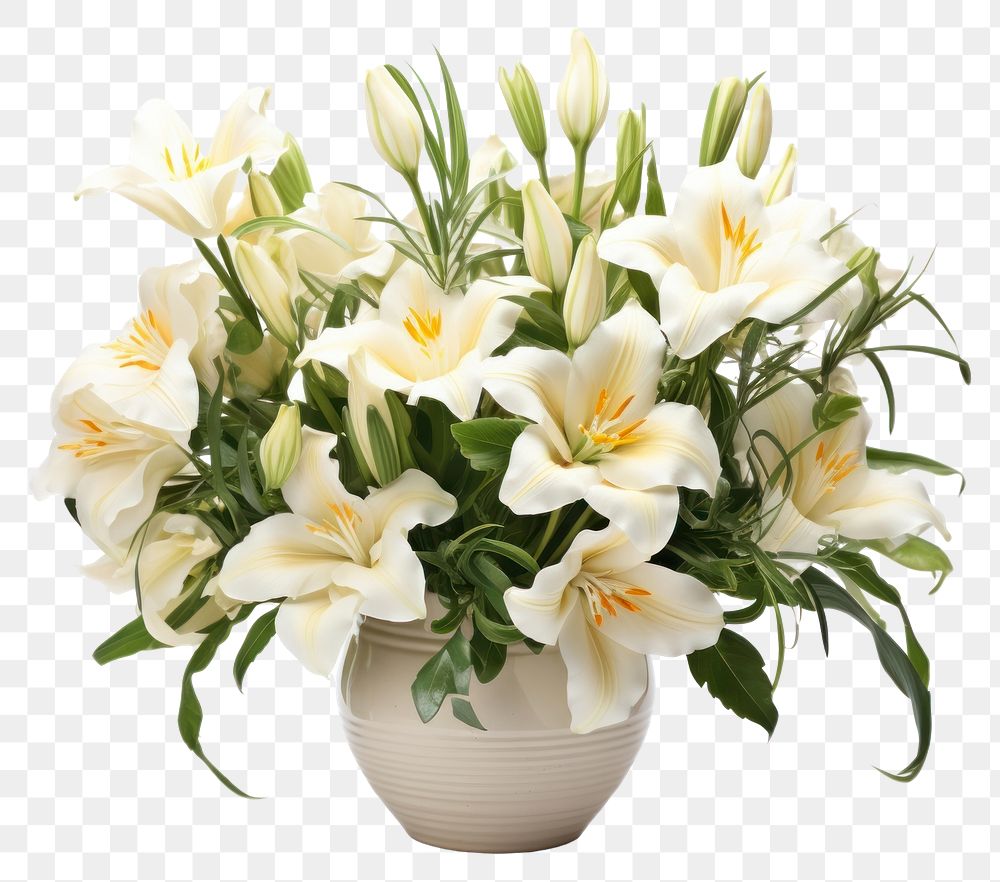 PNG Flower plant white white background. AI generated Image by rawpixel.