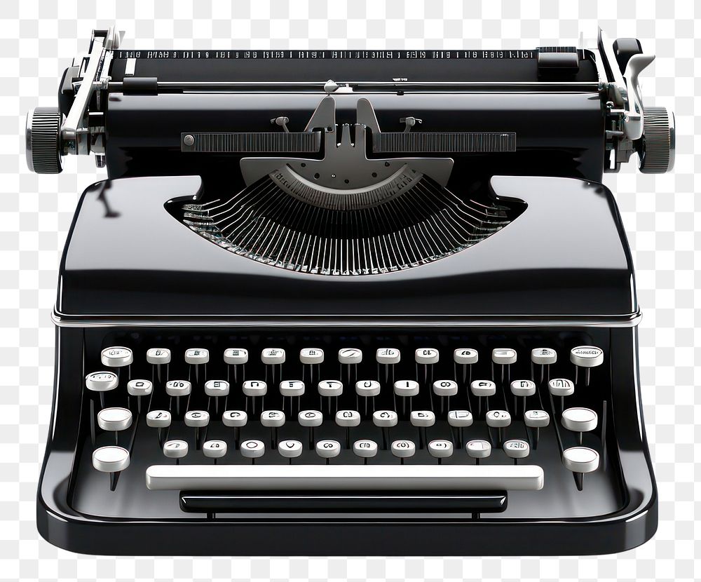 PNG Typewriter black correspondence transparent background