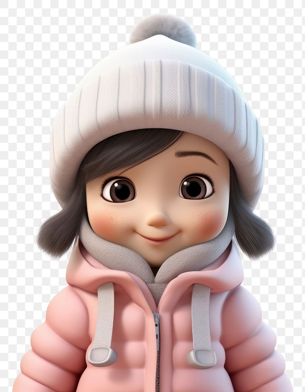 PNG Toddler smiling doll snow. AI generated Image by rawpixel.