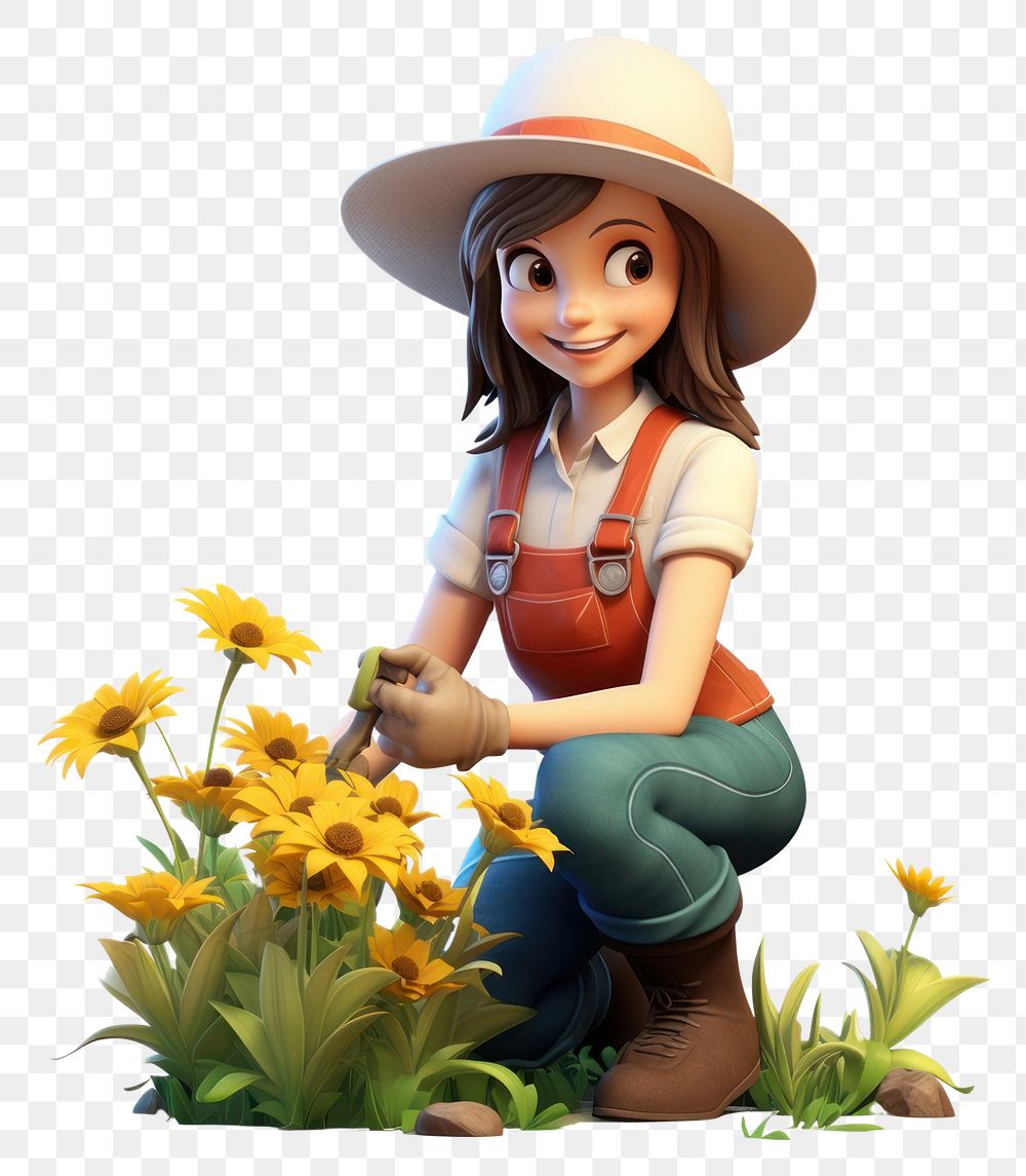 PNG Flower outdoors gardener nature. AI generated Image by rawpixel.