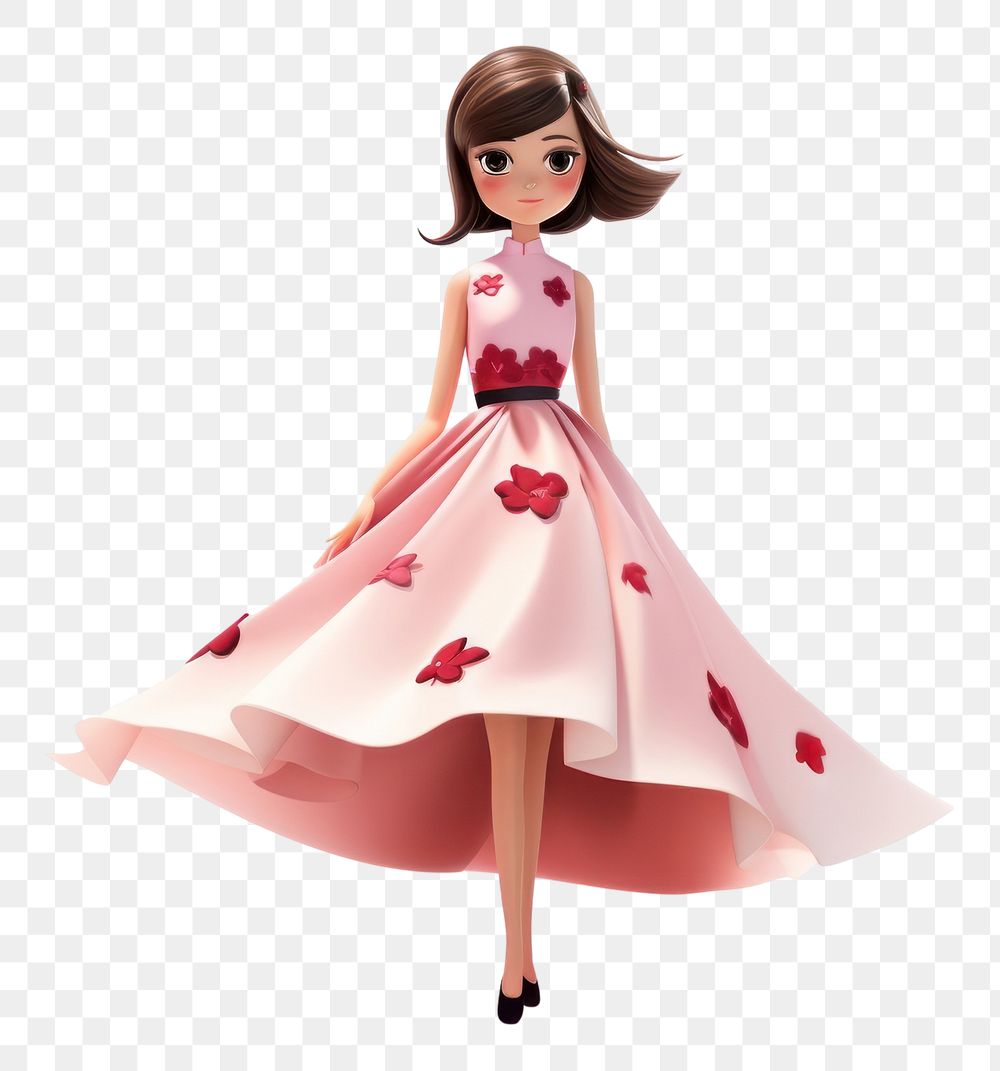 PNG  Fashion dress doll gown. AI generated Image by rawpixel.