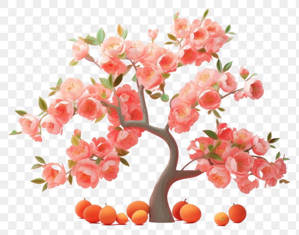 PNG Flower plant peach tree. AI generated Image by rawpixel.