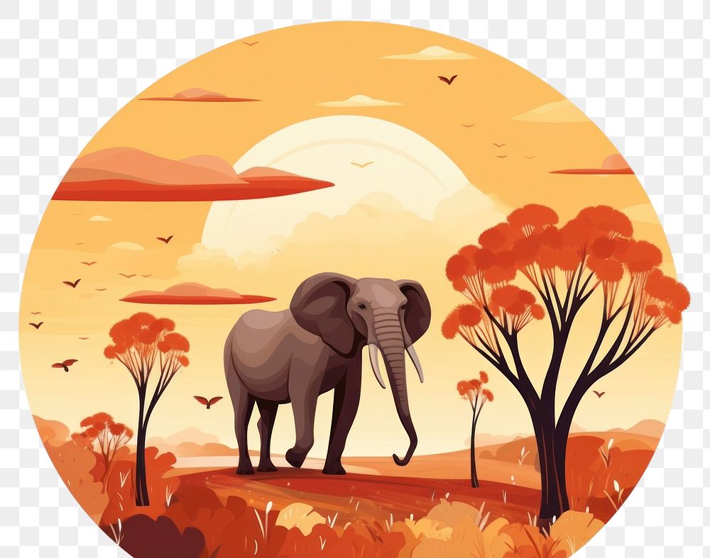 PNG Savanna elephant wildlife outdoors. AI generated Image by rawpixel.