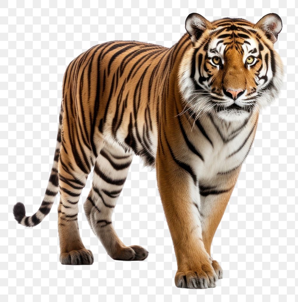 PNG Tiger wildlife standing animal. AI generated Image by rawpixel.