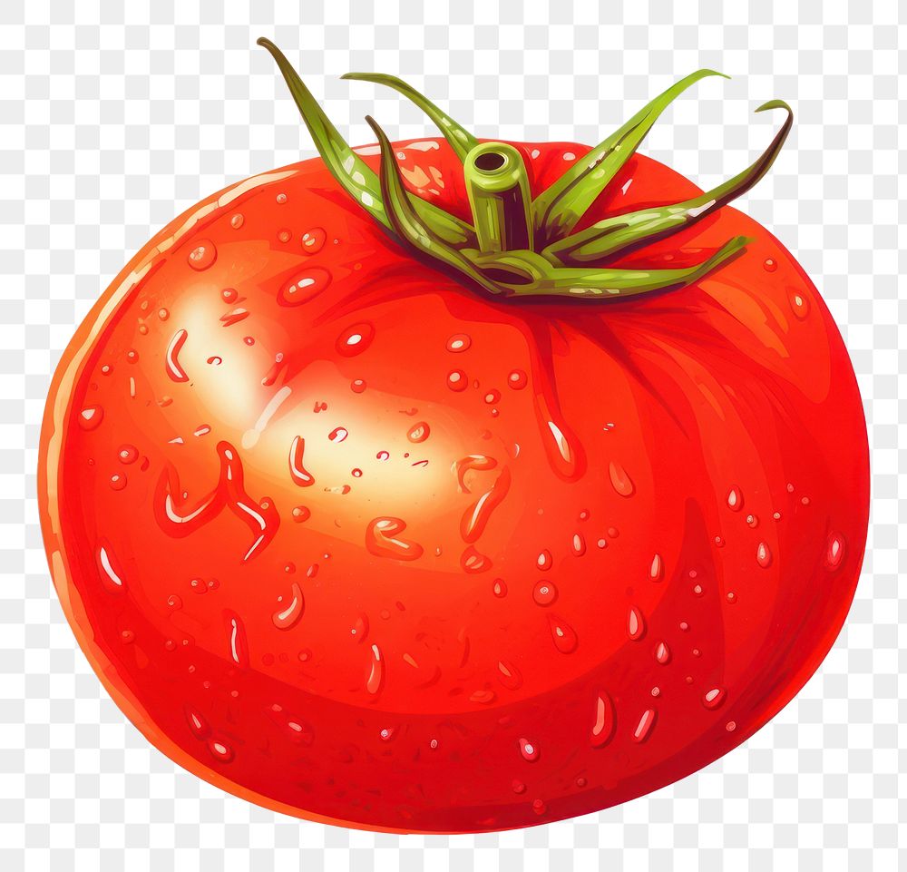 PNG Tomato vegetable plant food, digital paint illustration.