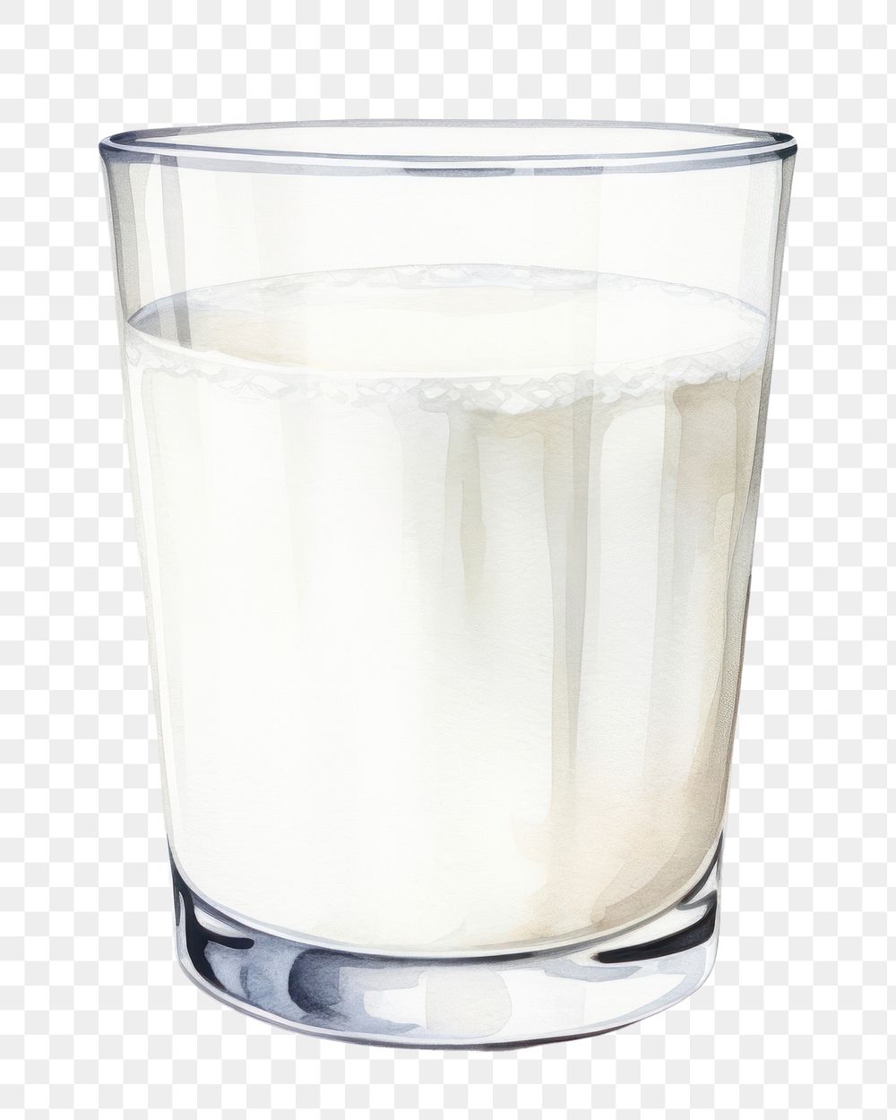 PNG Glass milk dairy drink. 