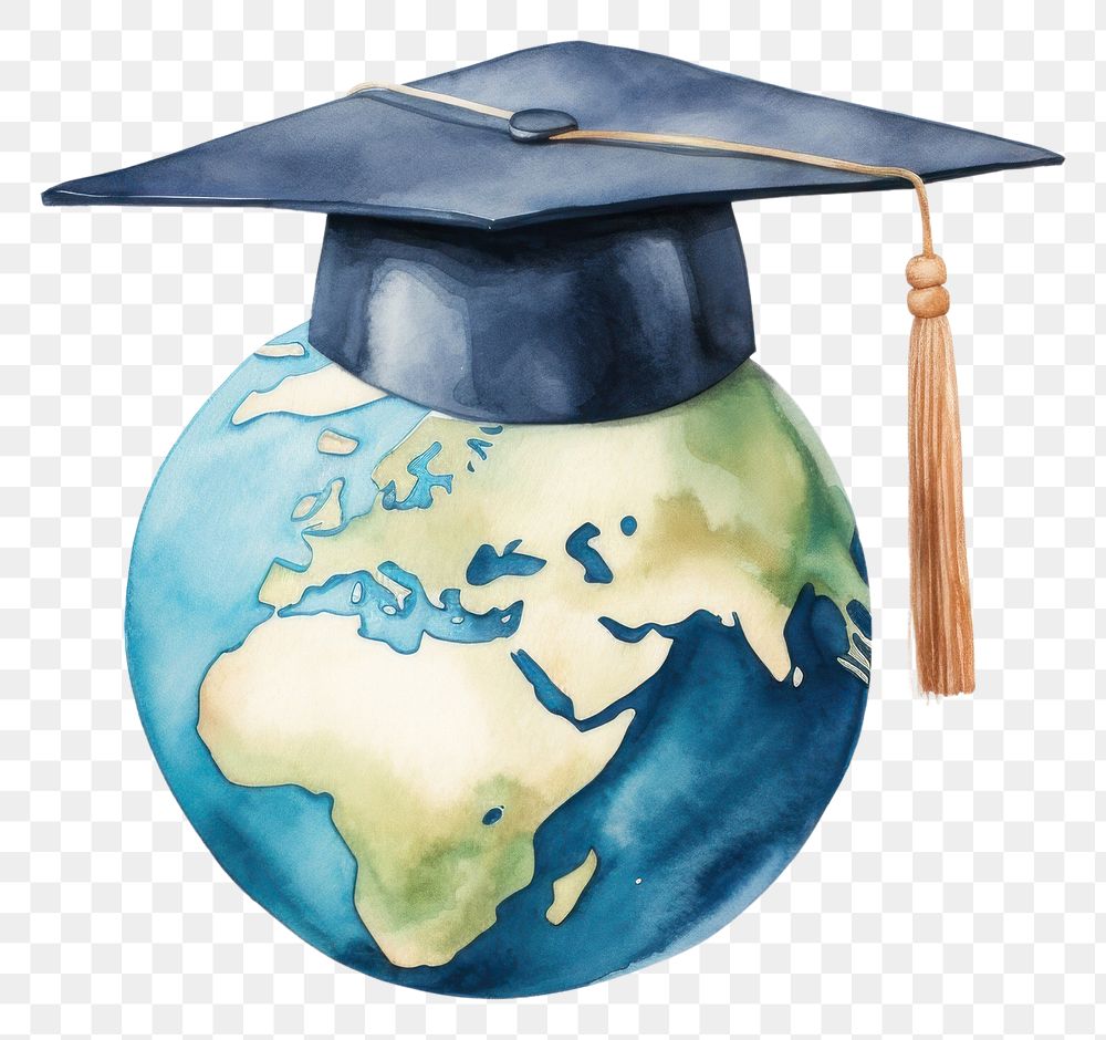 PNG Graduation globe planet space. AI generated Image by rawpixel.