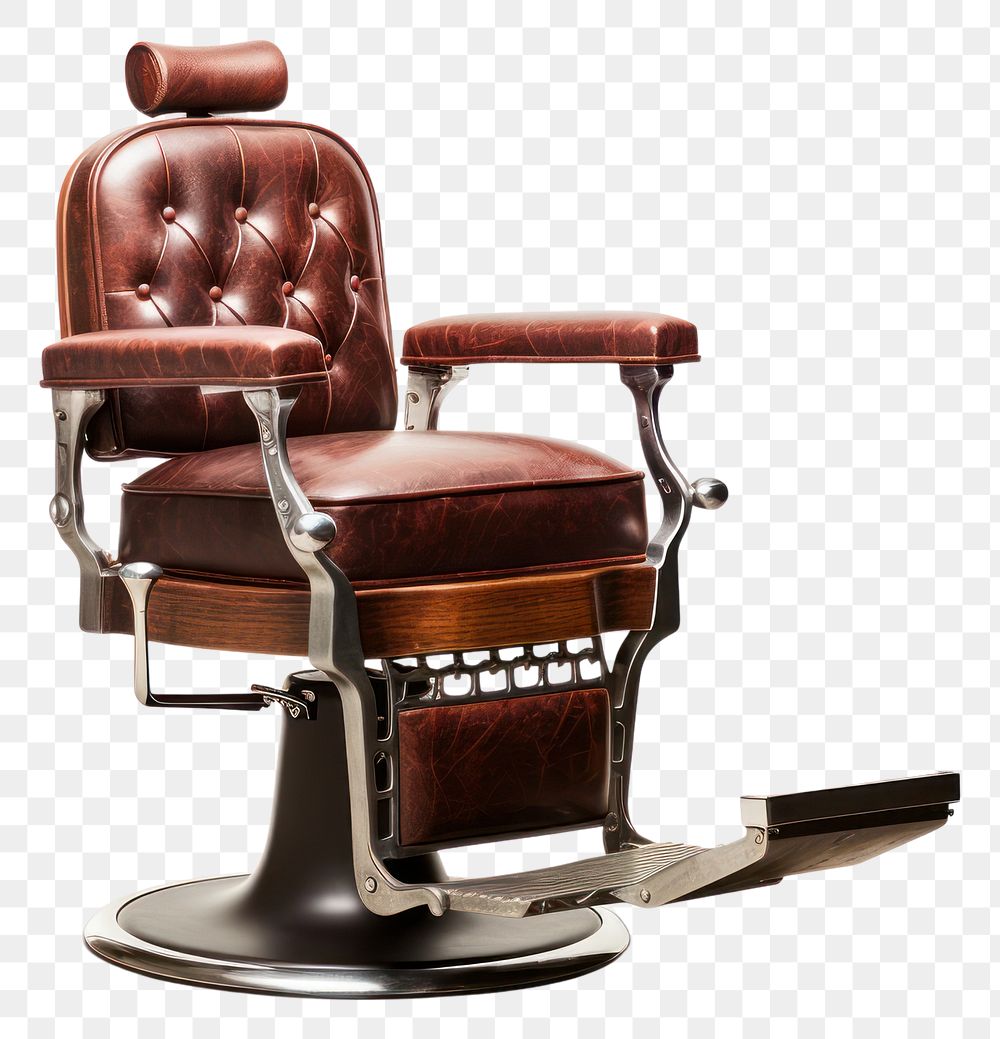 PNG Barbershop furniture armchair armrest. AI generated Image by rawpixel.