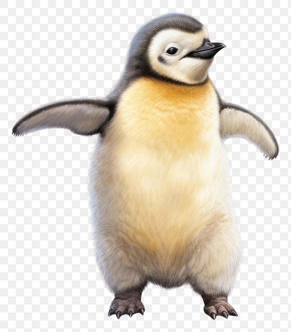 PNG Penguin animal bird wildlife, digital paint illustration. AI generated image