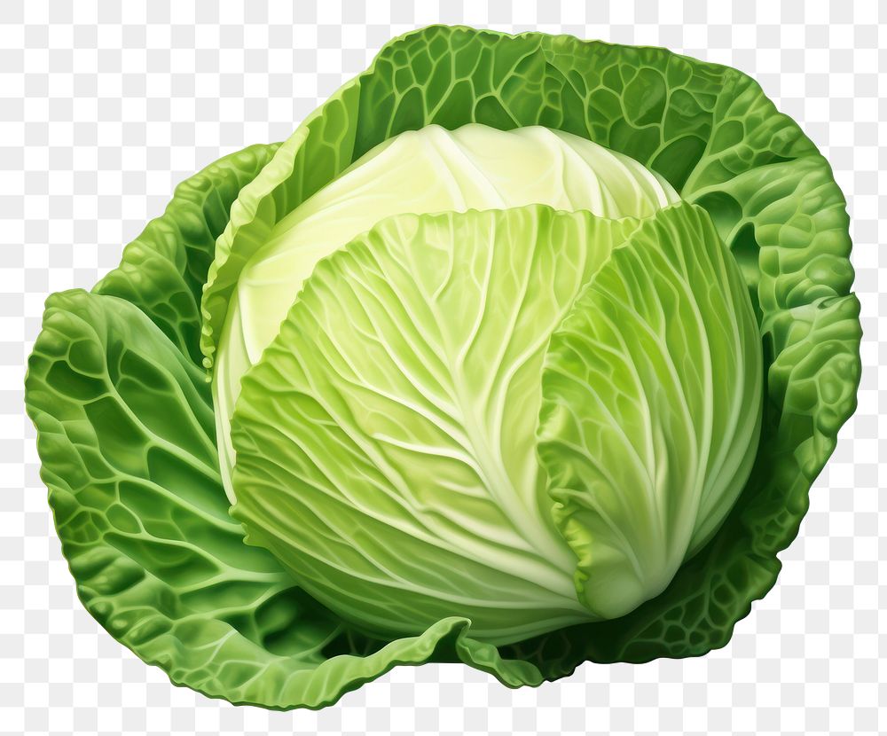 PNG Cabbage vegetable plant food, digital paint illustration. AI generated image