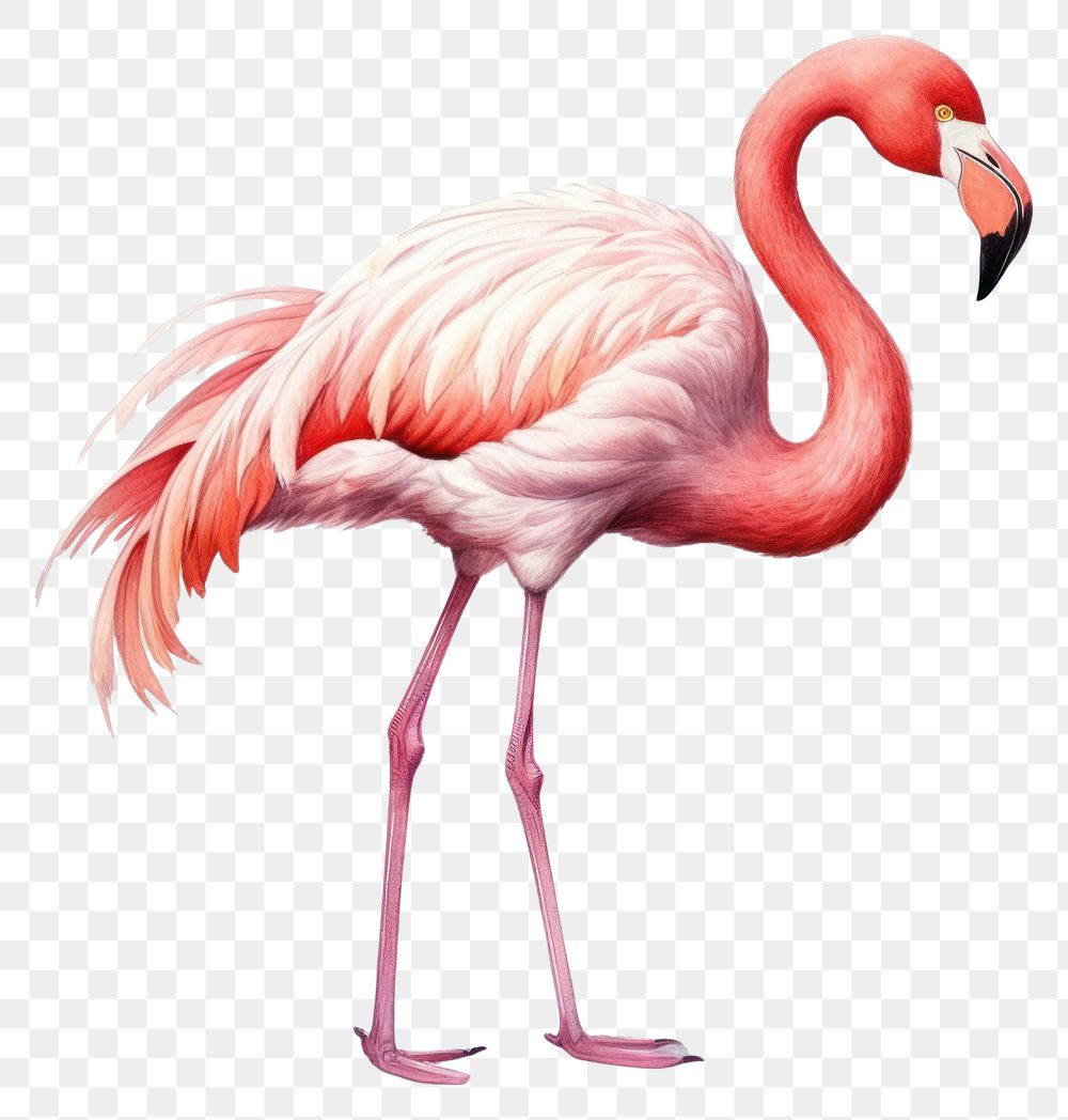 PNG Flamingo animal bird white background. 