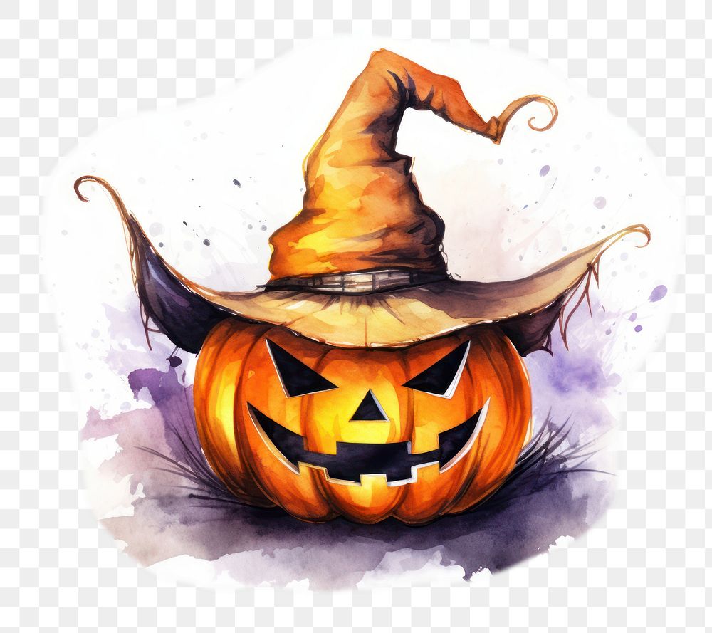 PNG Halloween anthropomorphic jack-o'-lantern representation. 