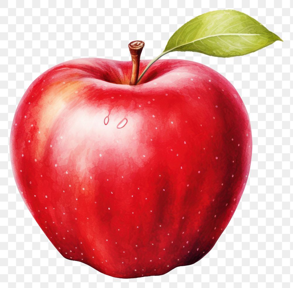 PNG Apple fruit plant food, digital paint illustration. AI generated image
