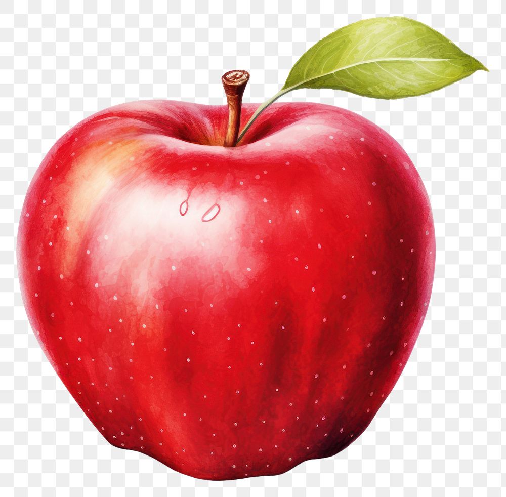 PNG Apple fruit plant food, digital paint illustration. 