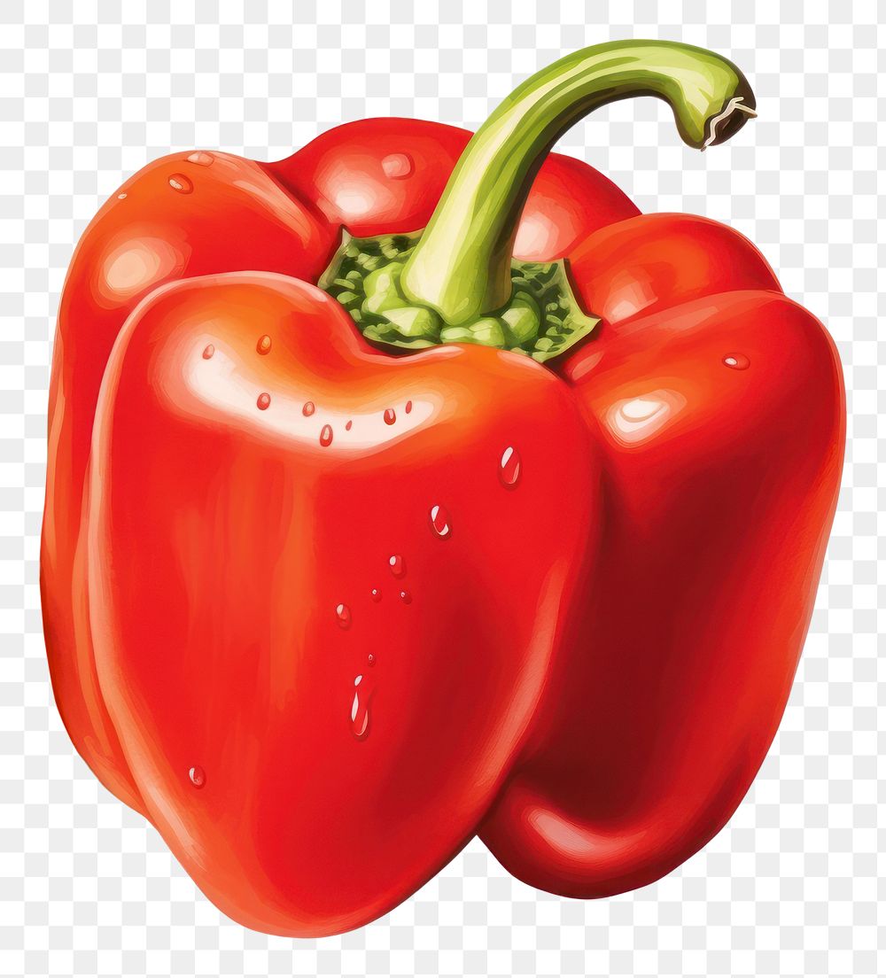 PNG Vegetable pepper plant food, digital paint illustration. 