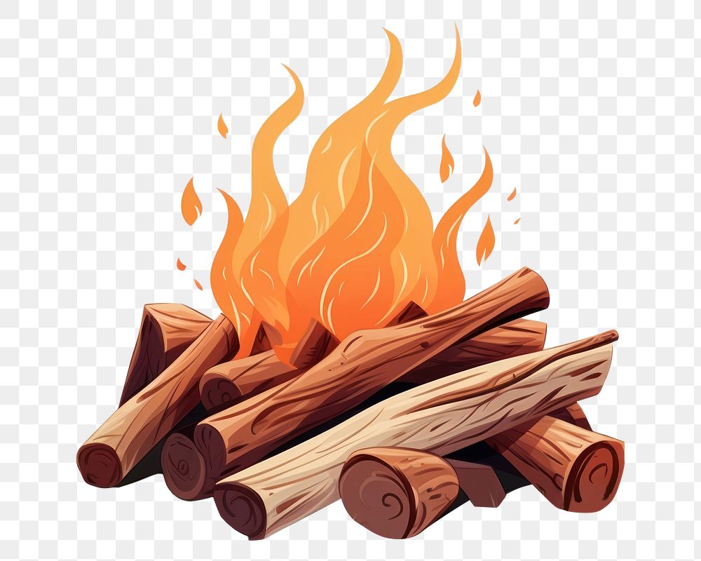 PNG  Bonfire wood deforestation fireplace. AI generated Image by rawpixel.