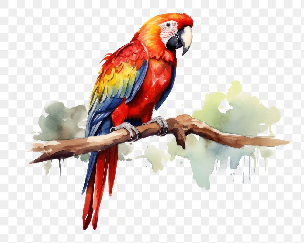 PNG Parrot animal bird wildlife. AI generated Image by rawpixel.